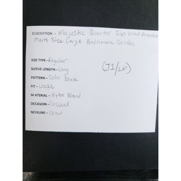 Baltimore Orioles Men's Size Large Quarter Zip Wind Breaker - Picture 7 of 8